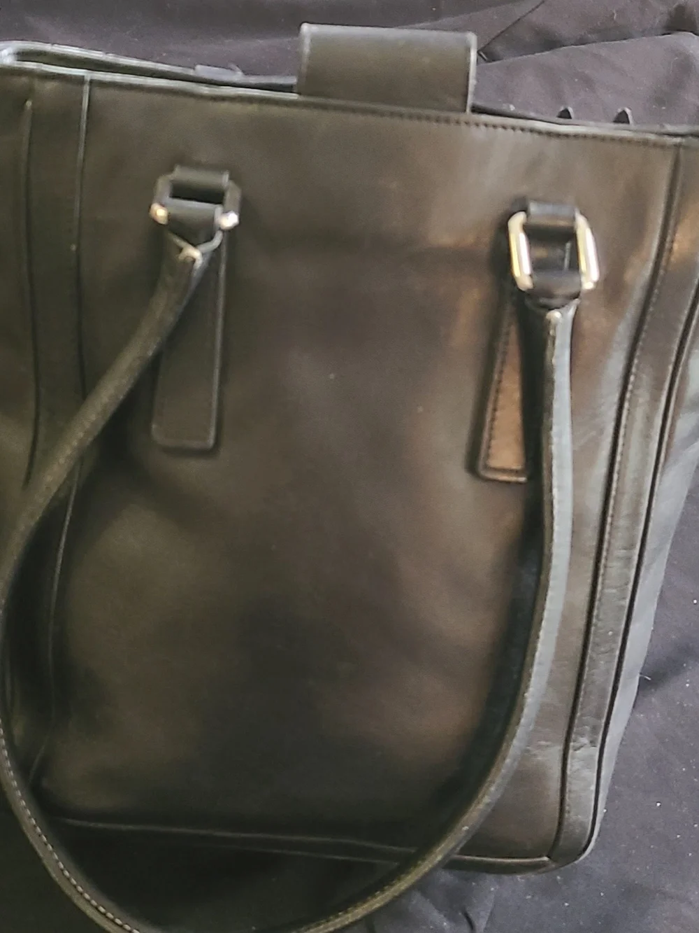 Vintage Coach Classic Black Leather Tote Bag - Women